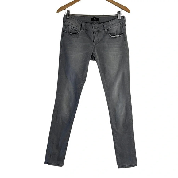 Aqua Gray Blair Jeans 28/32 Skinny Leg Solid Pattern Plain Basic Pockets Stretch - Picture 1 of 6
